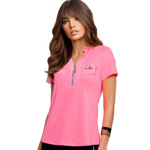 Jamie Sadock short sleeve polo in tickle me pink 