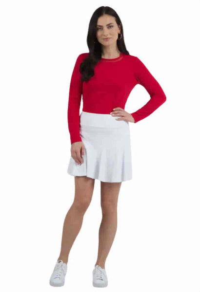 Ibkul flounce skort in white