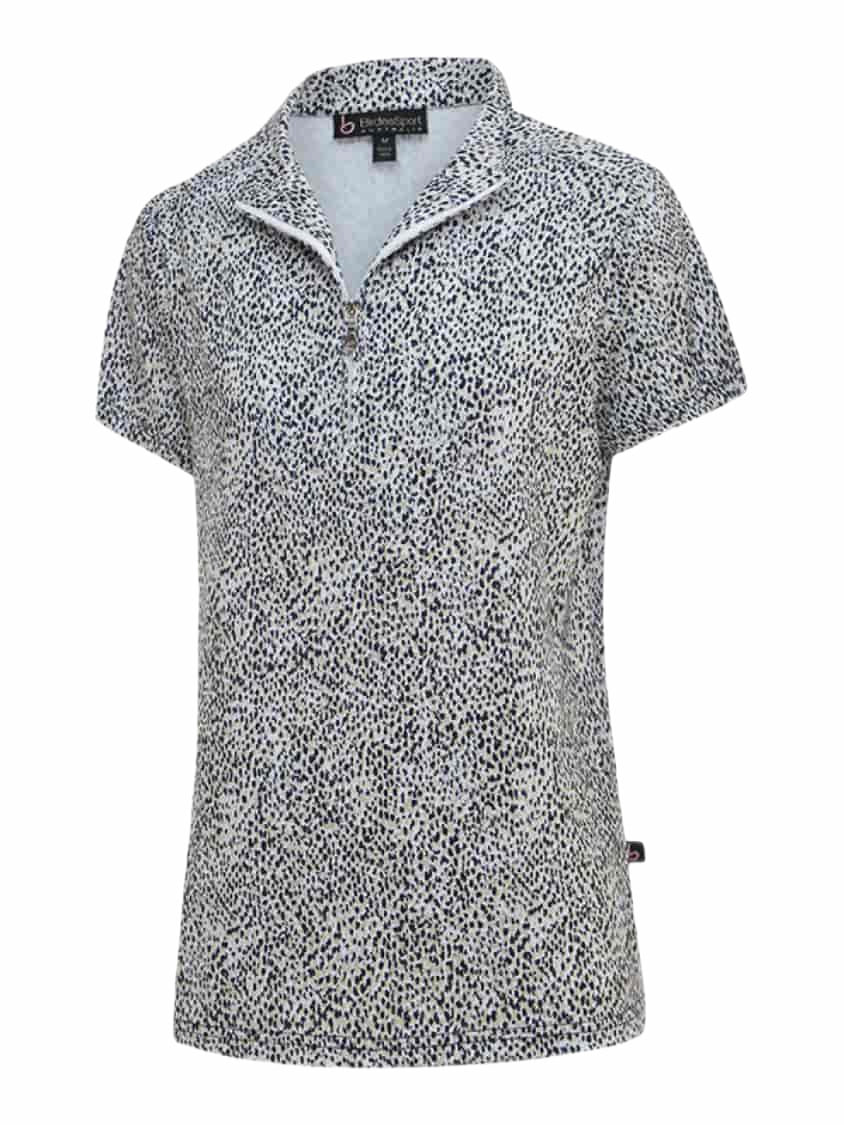 Birdee Sport Short Sleeve Polo Plus+ in Dottie print - FURTHER REDUCED