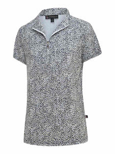 Birdee Sport Short Sleeve Polo Plus+ in Dottie print - FURTHER REDUCED