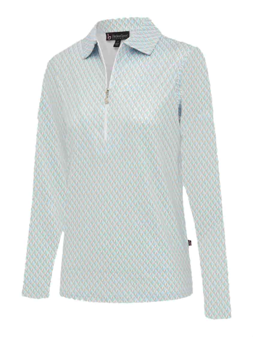 Birdee Sport Long Sleeve Polo in Solitaire