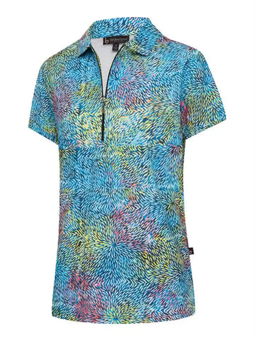Birdee Sport Plus Size+ Short Sleeve in High Seas print
