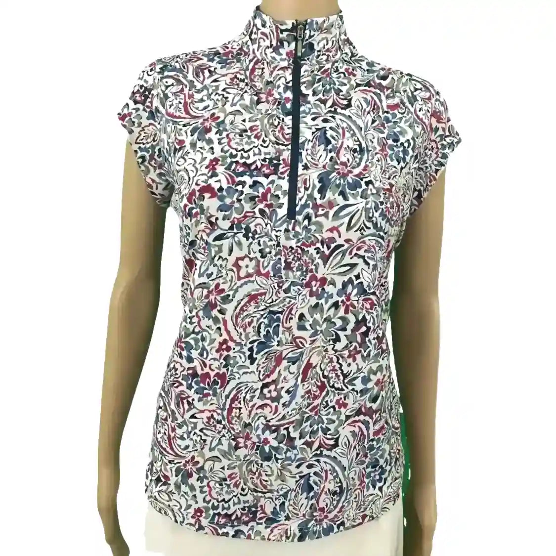 Corsican capped sleeve polo in Yarra