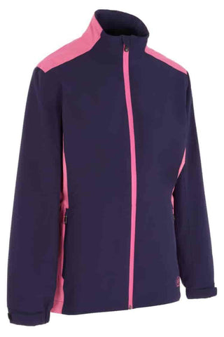 Proquip rain jacket in navy and pink