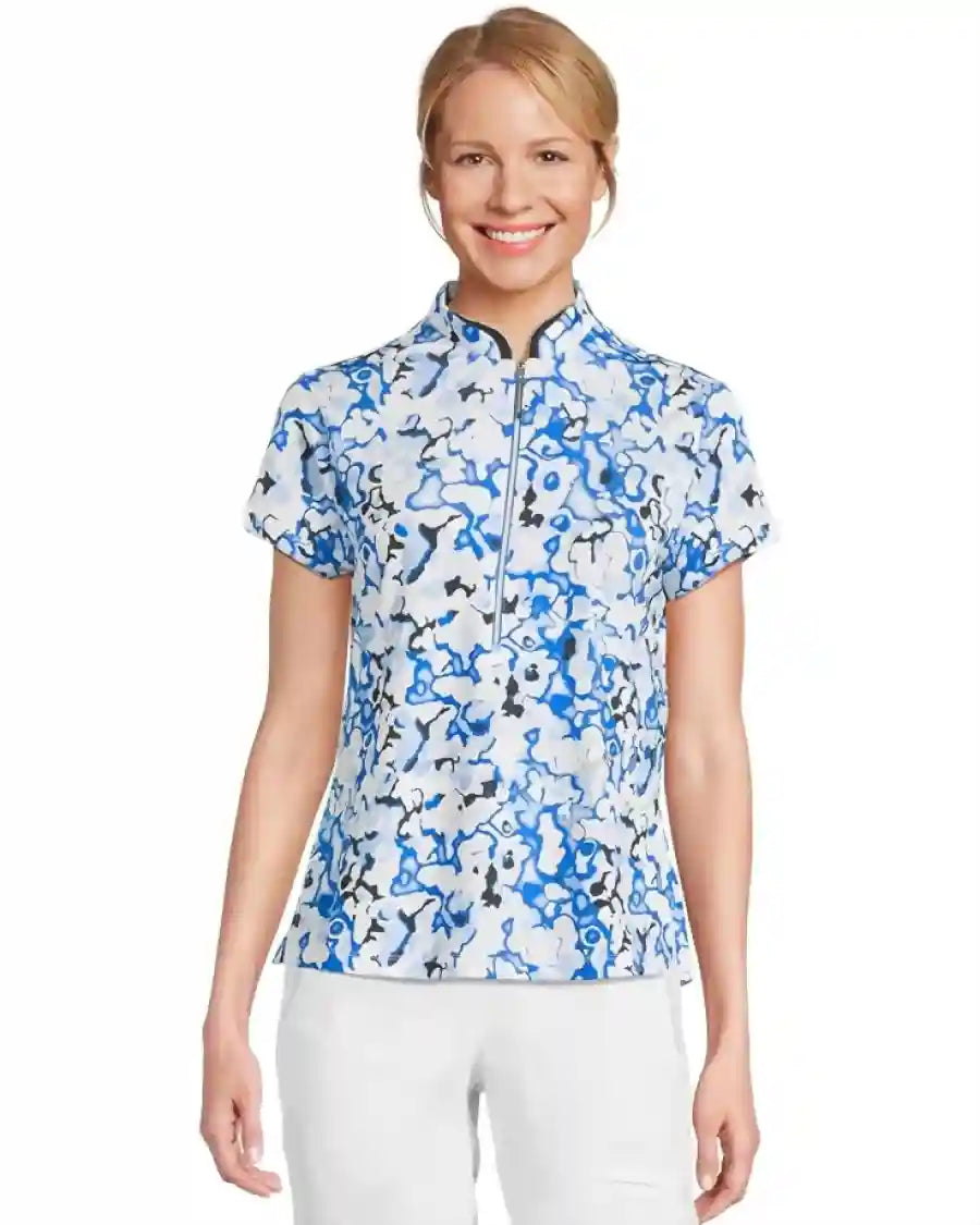 Jamie Sadock short sleeve polo in Dreamscape Electric