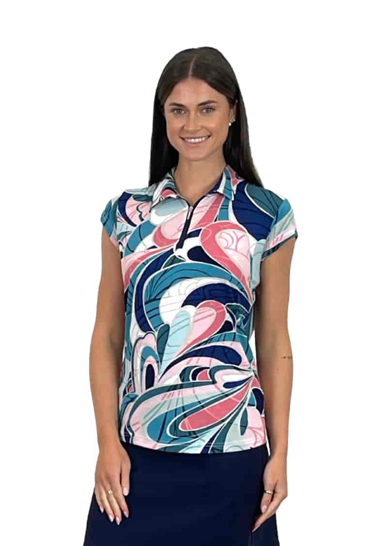 Corsican Capped Sleeve Polo in Apollo - with Plus+ sizes