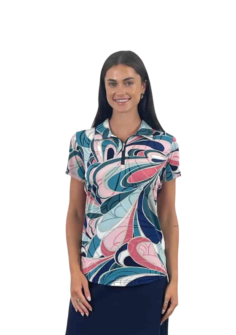 Corsican short sleeve polo in Apollo