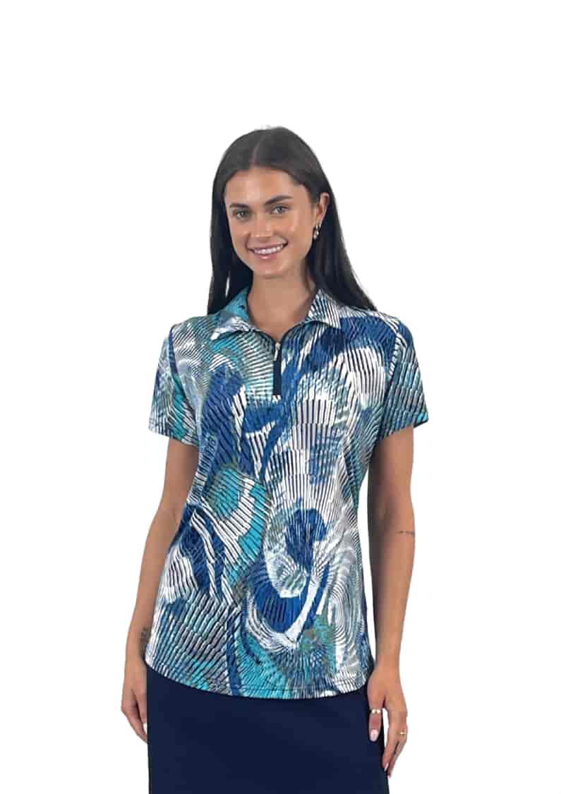 Corsican short sleeve polo in Artic