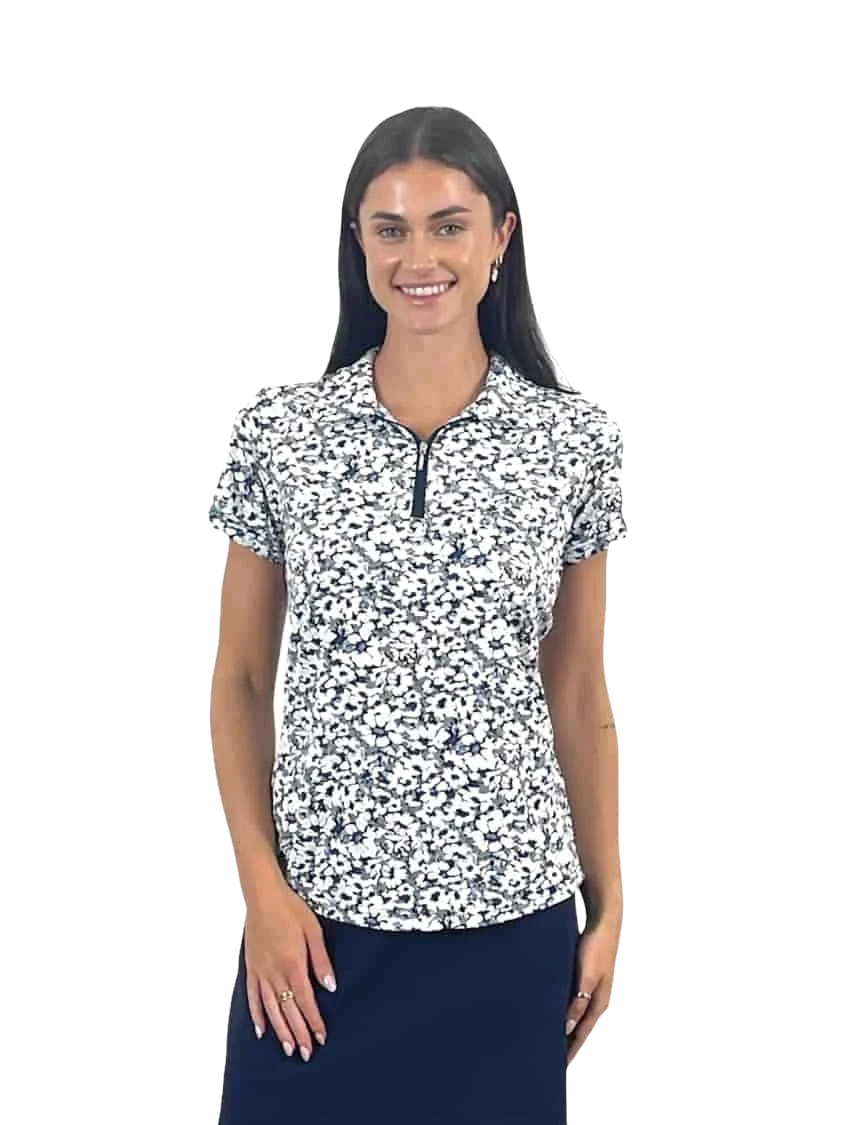 Corsican short sleeve polo in jardin