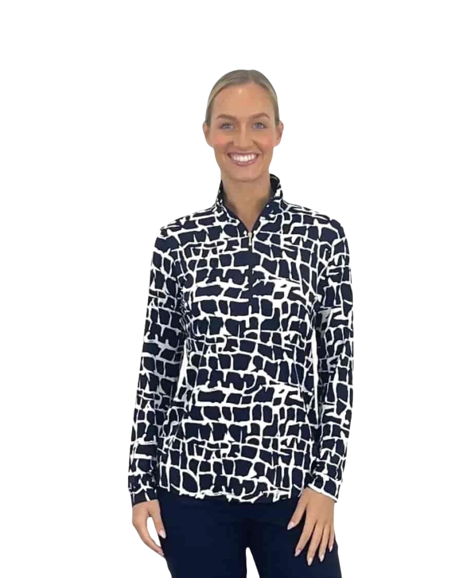 Corsican long sleeve polo in lumiere