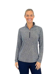 Corsican long sleeve polo in solitaire