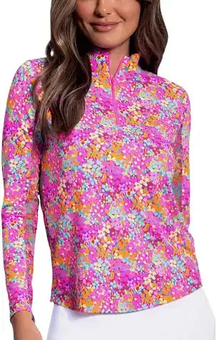 Ibkul Long Sleeve Polo in Allana