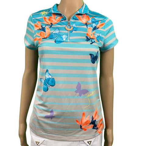 Jamie Sadock Short Sleeve Polo Cadiz Blue - Papillon