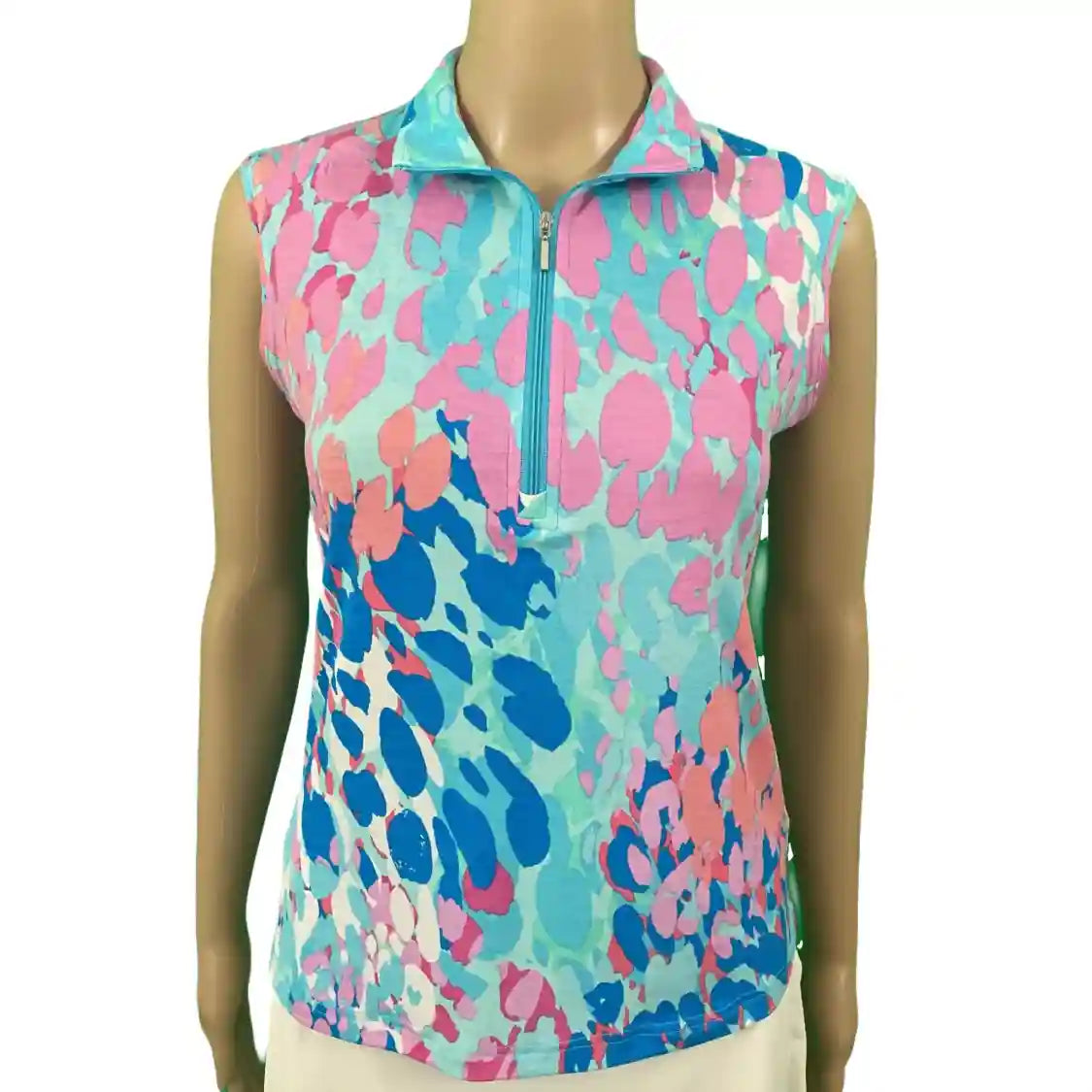 Corsican sleeveless polo in Artic