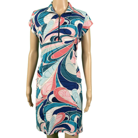 Corsican Capped Sleeve Dress in Apollo - with Plus+ sizes