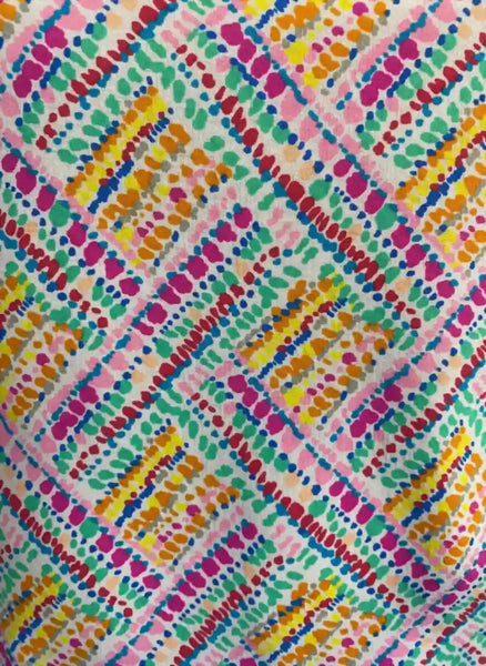 Ibkul Long Sleeve Polo in Nina Hot Pink Multi