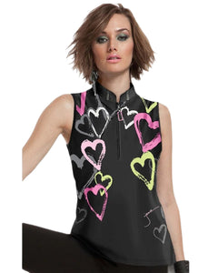 Jamie Sadock Sleeveless Polo Printed Queen of Hearts