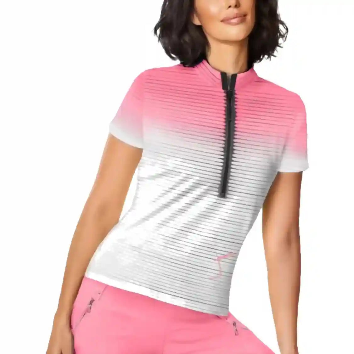 Jamie Sadock short sleeve polo in flux flamingo