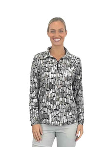 Corsican Long Sleeve Polo in Valentino print with plus+ sizes