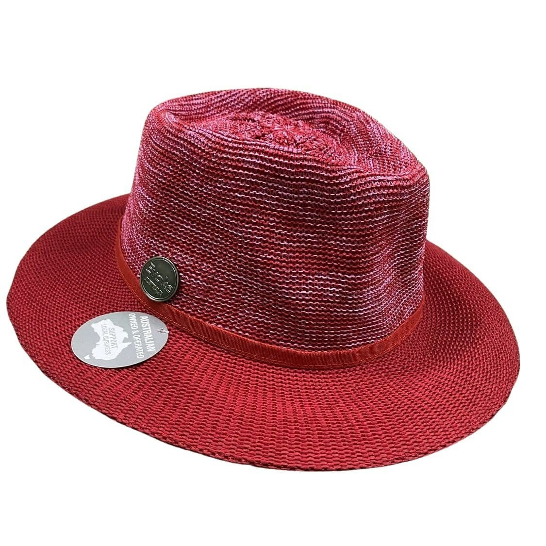 Evoke Headwear Aston Fedora Mixed Red